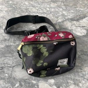 Herschel Floral Hip Fanny Pack Black Pink OS